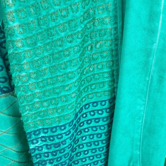 Parsley & Sage Sea Green Embroidered Tank 3/4 Sleeve Open Blouse Set Size 2X - Picture 3 of 6